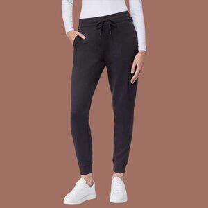 32 Heat Degrees Lady Tech Fleece Jogger Pants With Drawstring Waist Blk Medium